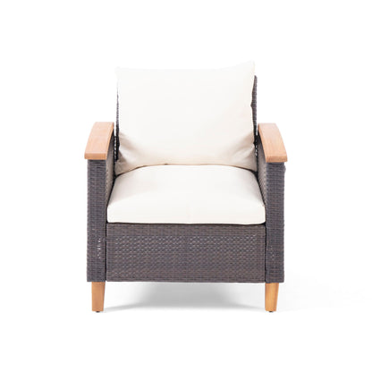 Isla - Transitional Chat Set With Water Resistant Cushions - Teak