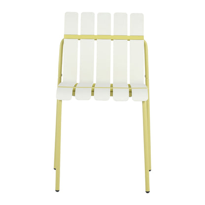 4 Piece Set Of Modern Color Block Designed Single Chairs With Folding Square Table