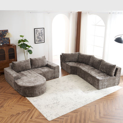 U-Shaped Oversized Modular Cloud Sectional Sofa With Deep Seat For Living Room