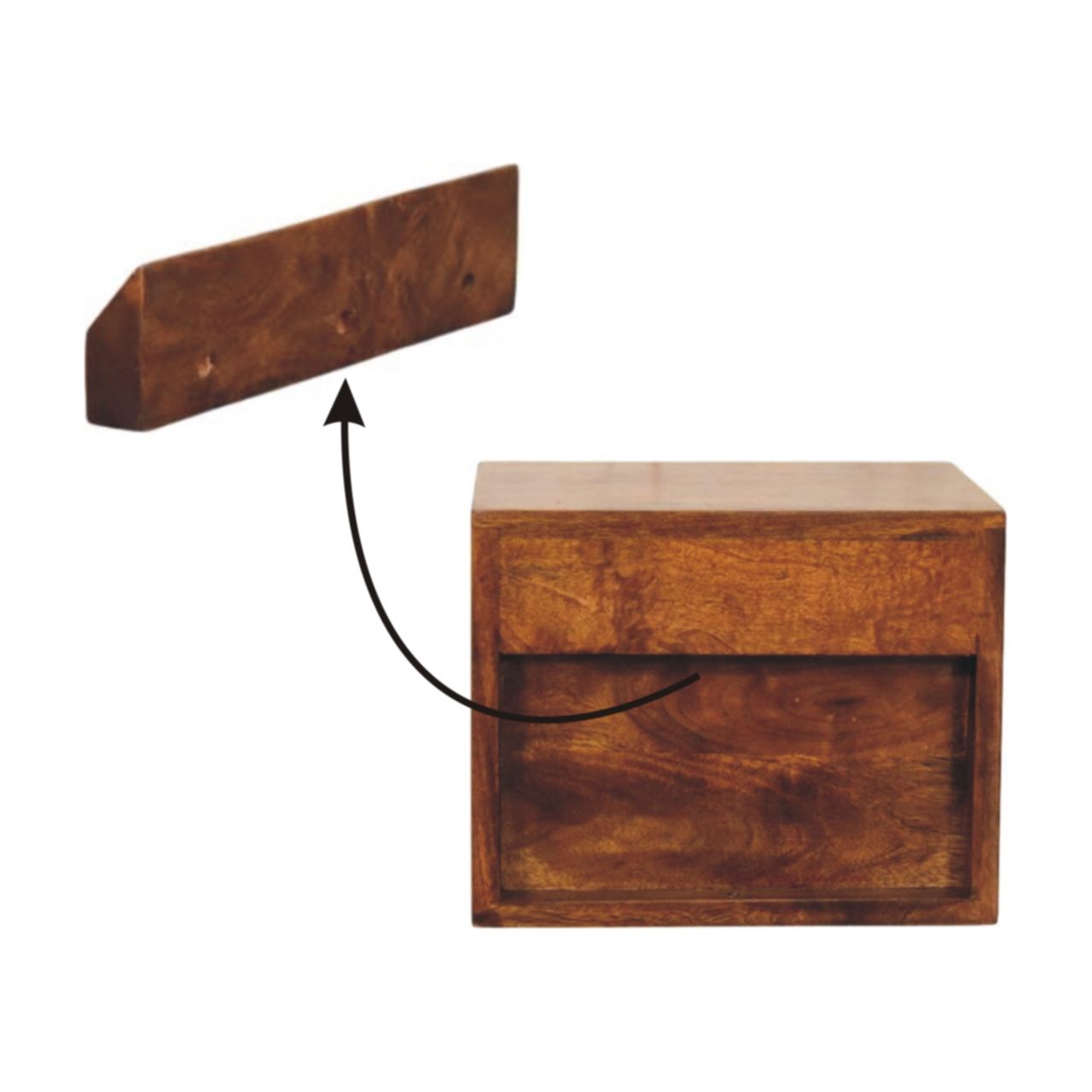 Solis - 1 Drawer Wall Mounted Nightstand