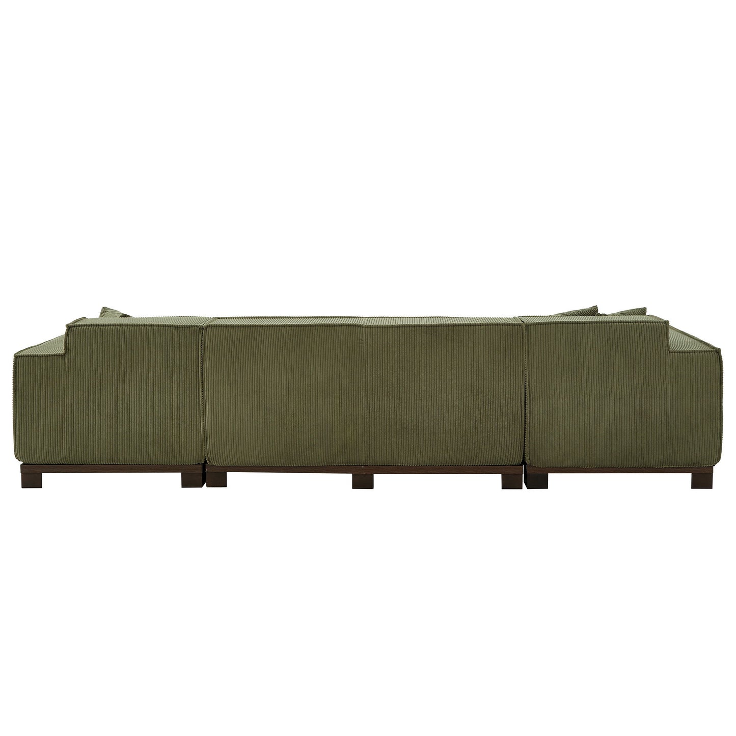 U-Shaped Sectional Sofa With RGB LED Light Strip And 6 Pillows