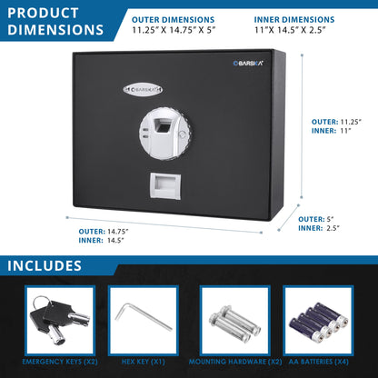 0 23 Cu Ft Top Opening Biometric Security Safe - Black