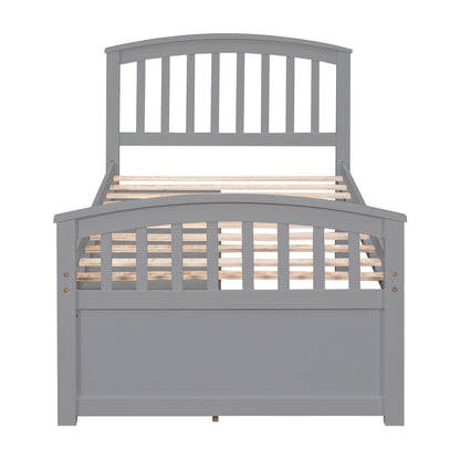 Platform Storage Bed Solid Wood Bed With 6 Drawers