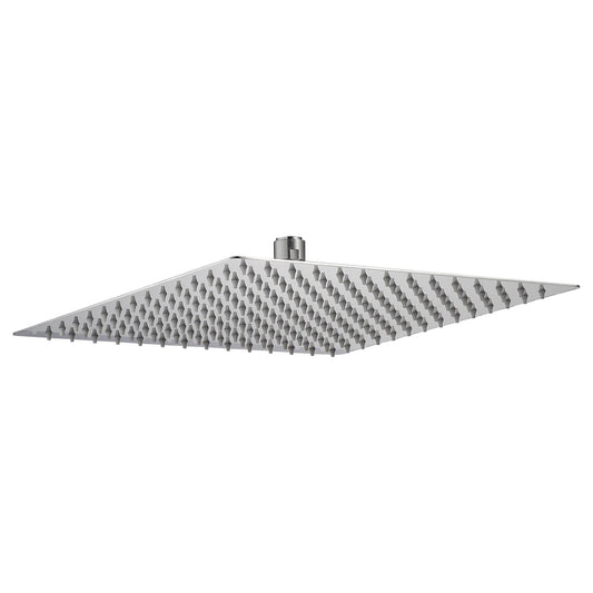 16" Square Rainfall Shower Head Fixed Wall Mount With Full Body Coverage & Self Cleaning Silicone Nozzles