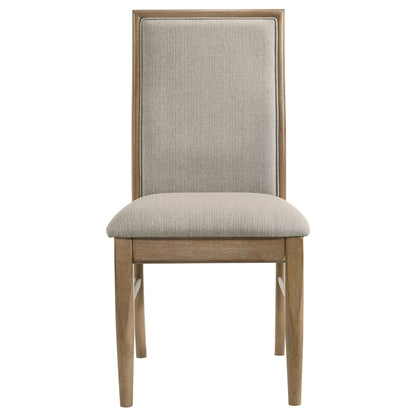 Dreydon - 7 Piece Dining Set With Upholstered Chairs - Light Brown