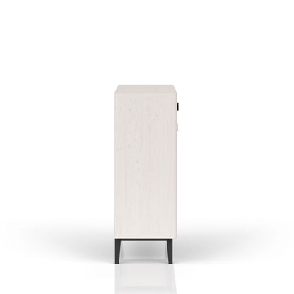 Bar Cabinet With Large Storage - White / Pecan