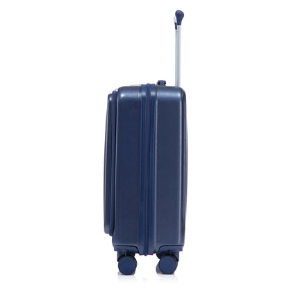 Luggage Set With Cosmetic Case, Combination Lock, Front Opening Design