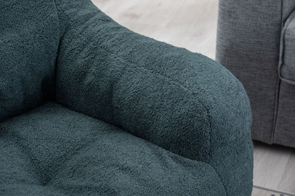Soft Teddy Fabric Tufted Foam Bean Bag Chair With Teddy Fabric