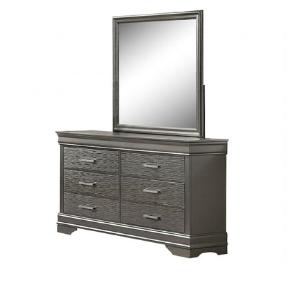 1 Piece Dresser 6 Drawers Bedroom Furniture - Gray
