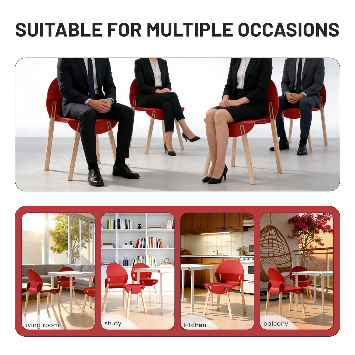 4 Piece Set Of Single Chairs With A Design Combining Modern And Traditional Elements