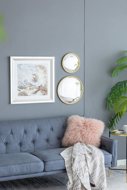Round Mirror, Circle Mirror With Iron Frame For Living Room Bedroom Vanity Entryway Hallway
