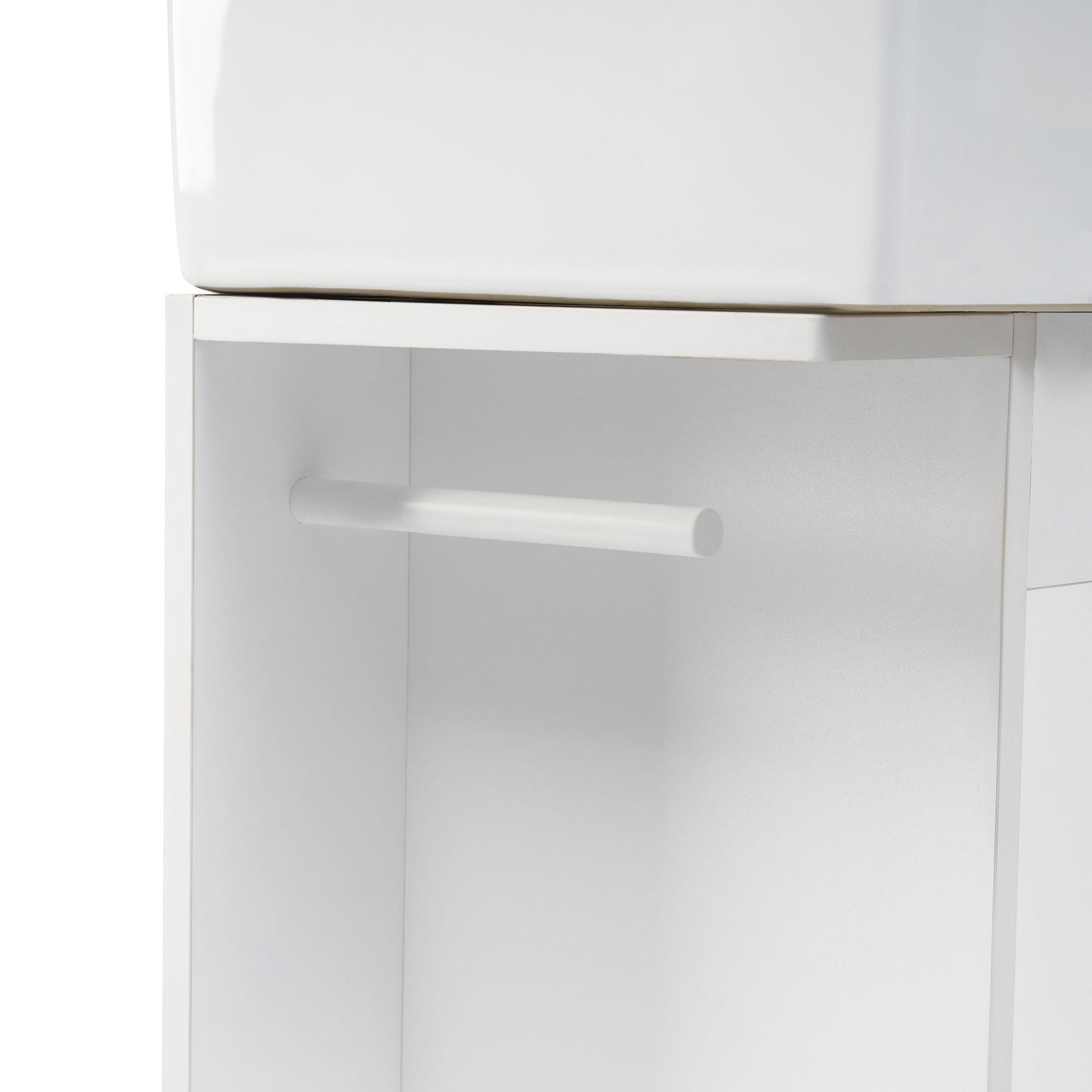Modern Bathroom Vanity With Sink And 2 Tier Shelf