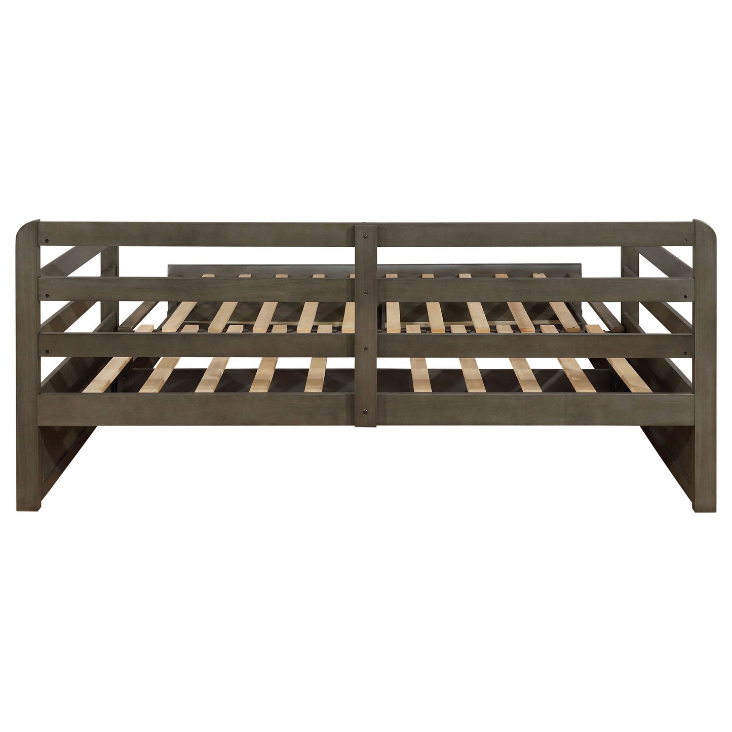 Twin Long 2 Drawer Daybed With Extendable Trundle, Storage Drawers, Fits Standard Mattress - Gray