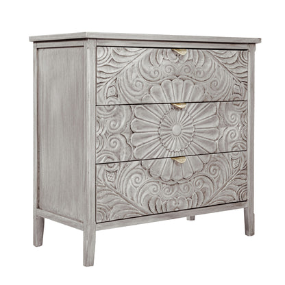 3 Drawer Cabinet, American Furniture, Suitable For Bedroom, Living Room - Light Gray