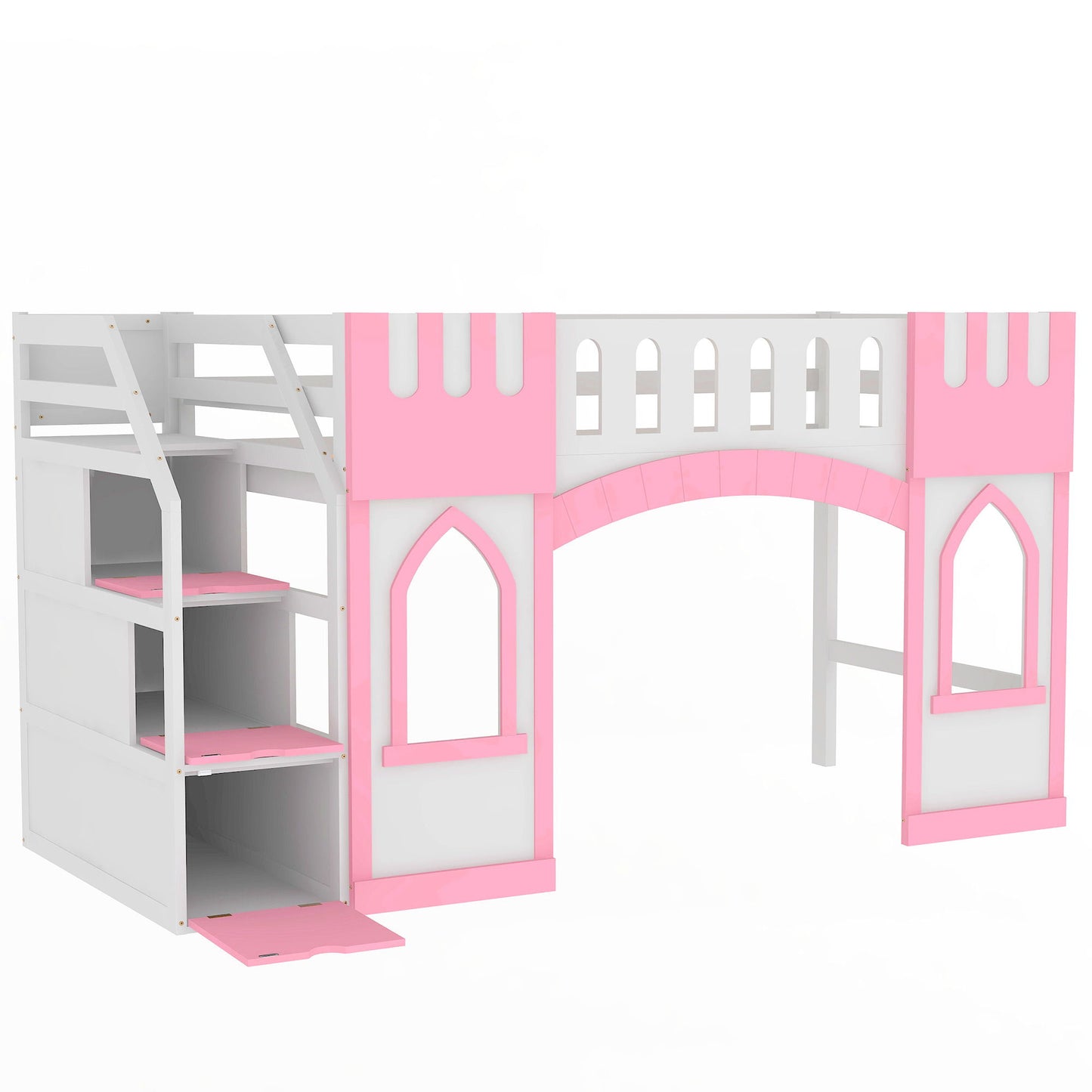 Loft Bed With Storage Staircase And Windows