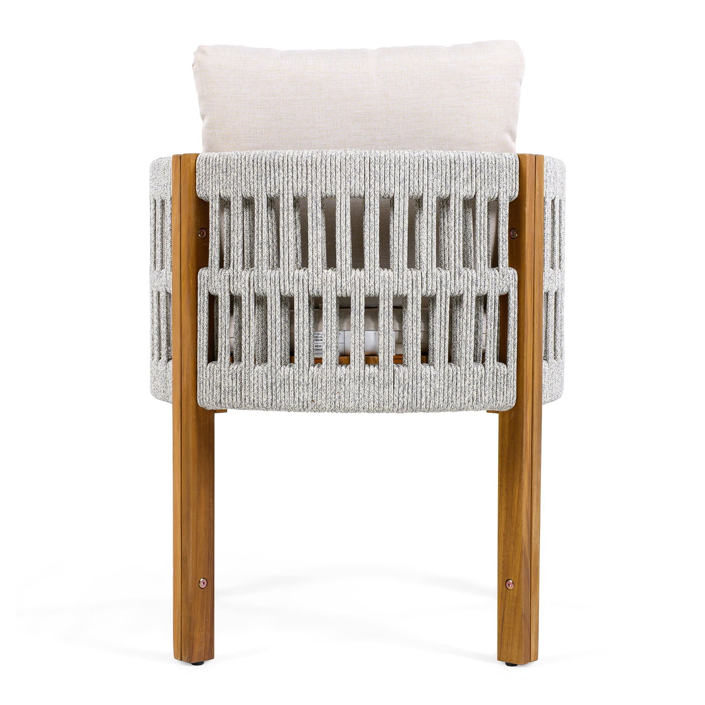 Outdoor Dining Chairs With Mix Rope Handles (Set of 2)