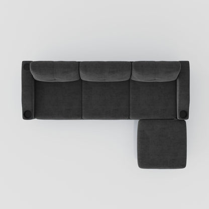 3 Seater Convertible Combination L Shaped Sofa With Footstools With Storage
