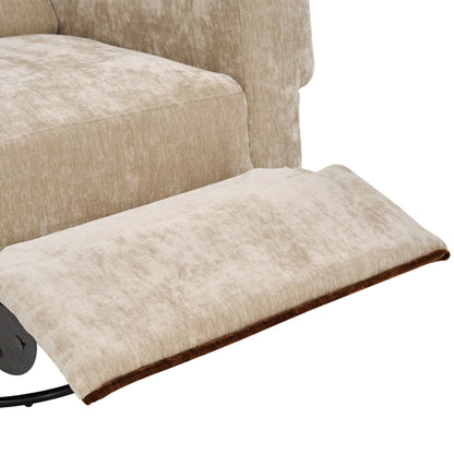 Manual Recliner Chair With Swivel Rocker Function, Dual Recline Angles