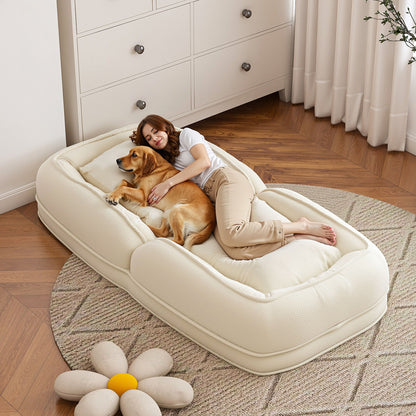 Upholstered Foldable Lazy Sofa Bed For Adults And Pets
