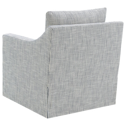 Merced - Upholstered Sloped Arm Accent Swivel Chair With 360 Degree Swivel Base - Gray