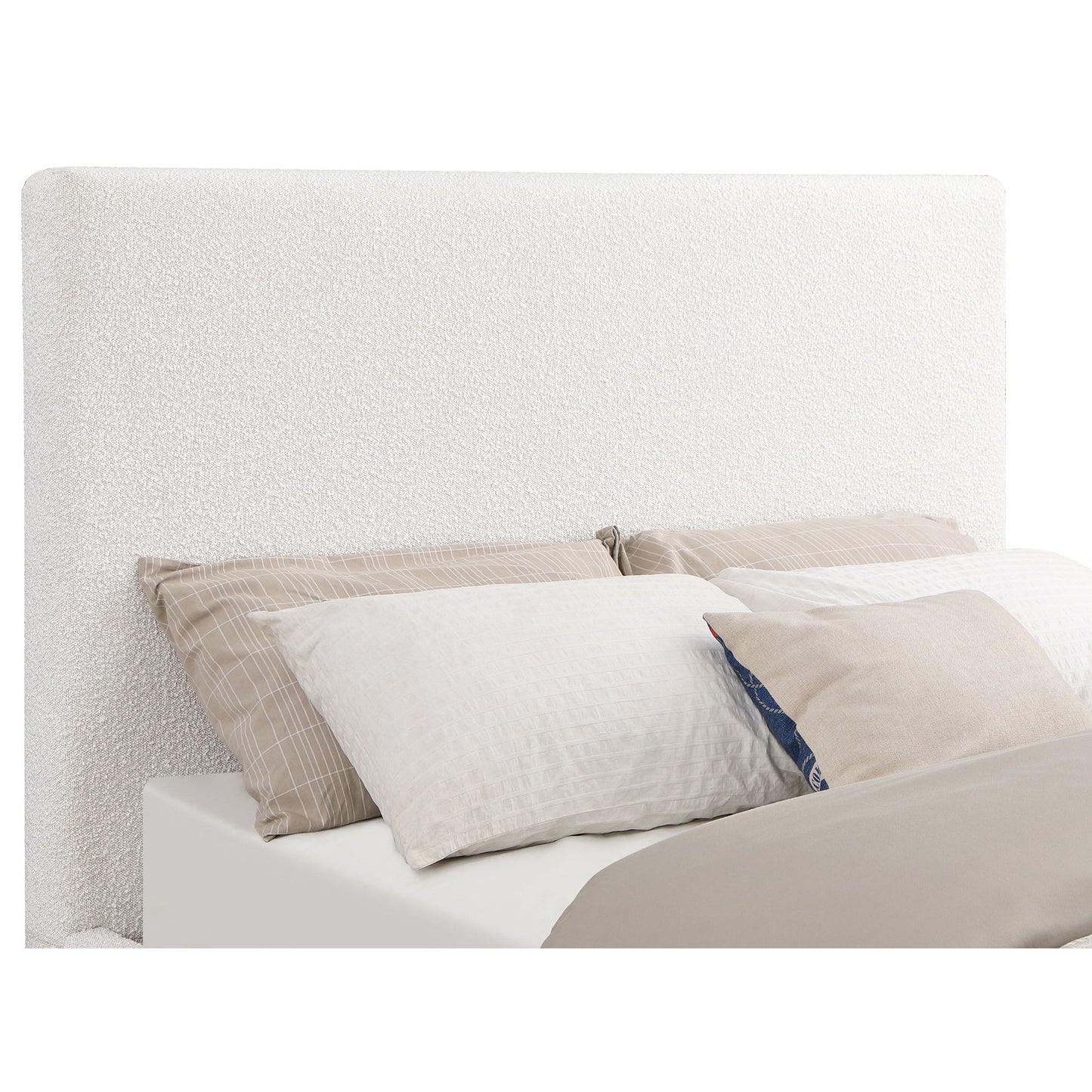 Talbot - Eastern King Platform Bed With Elevated Headboard - Cream