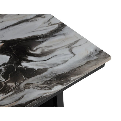 Counter Dining Table With Storage Bottom Shelf For Kitchen - Black