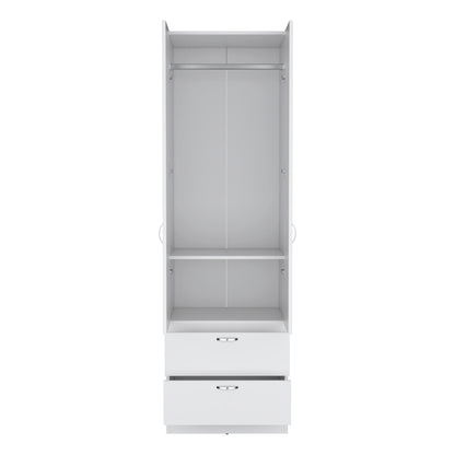 Armoire Organiser, Two Shelves, Rod, Double Door Cabinet Armoire