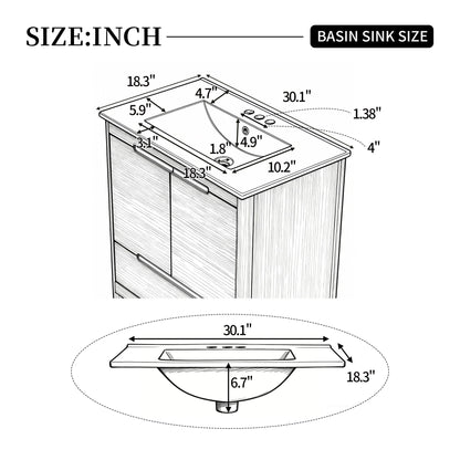 Softened Modern Bathroom Vanity With Sink