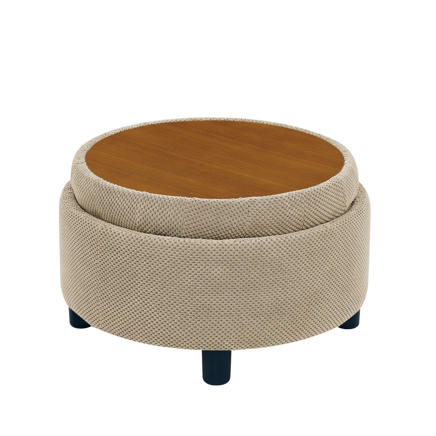 Storage Round Footstool Table Ottoman