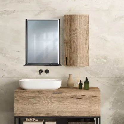 The Allegra 24" W x 32" H Framed LED Mirror with Bluetooth Speaker and Wireless Cell Phone Charger; Available in 3 colors