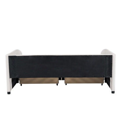 Upholstered Daybed With Ergonomic Design Backrest