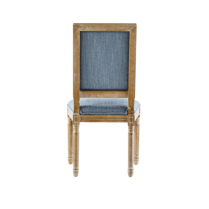 French Country Style Dining Chair With Upholstered Seating And Fluted Legs