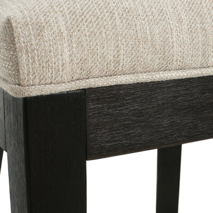 Farmhouse Style Fabric Upholstered Side Dining Chair Set