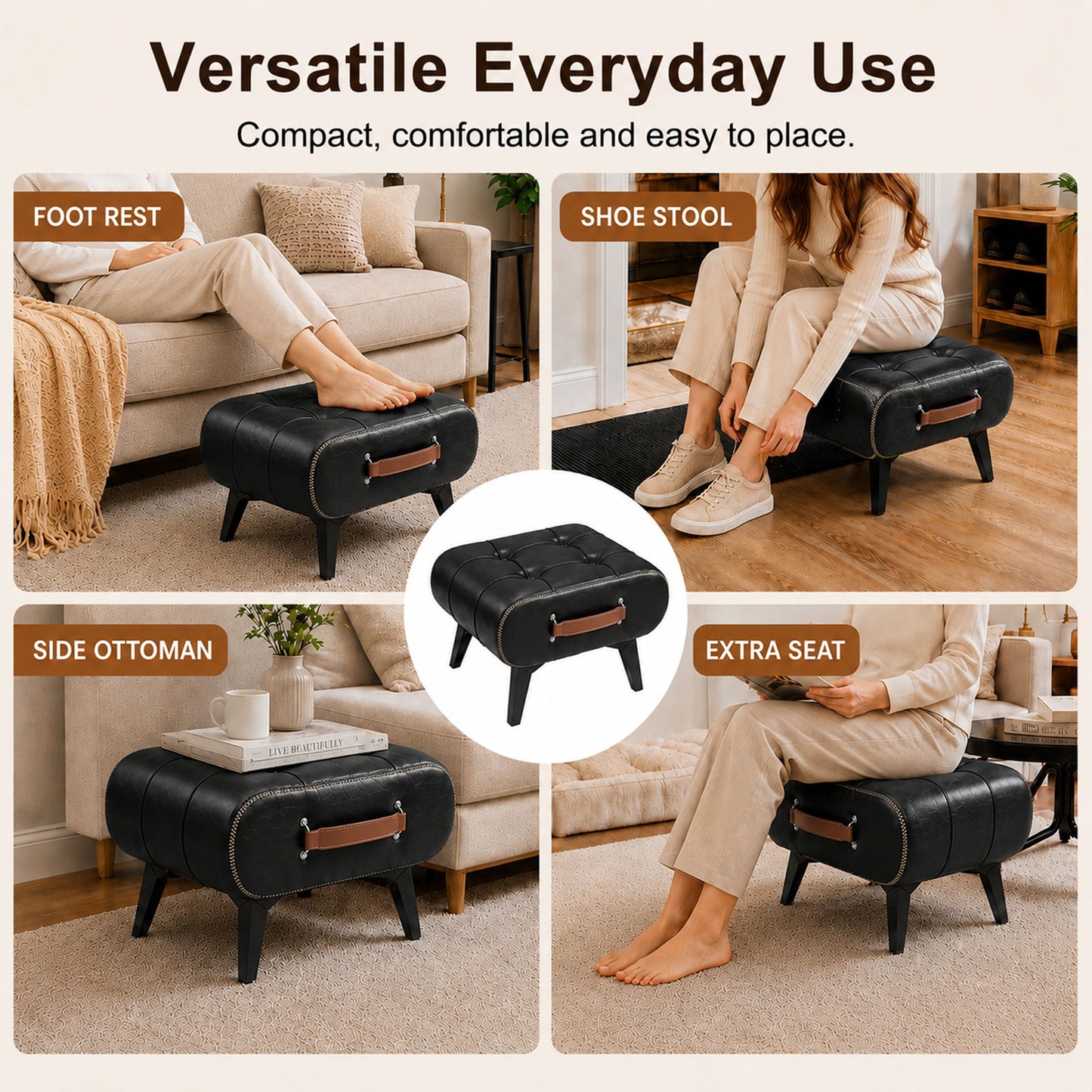 Minimalist Footstool With Hidden Storage