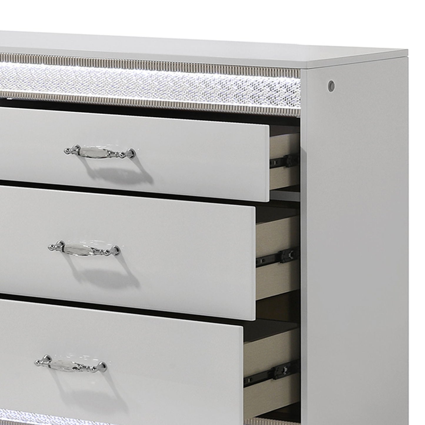 Glam - 6 Drawer Dresser & LED Lighting (Includes Dresser Only) - White