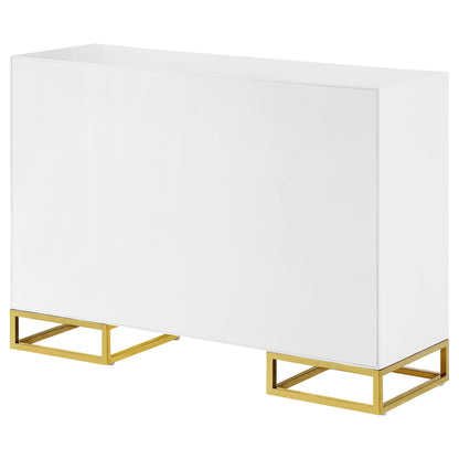 Synchrony - 2 Door Accent Cabinet With Art Deco Trim - White