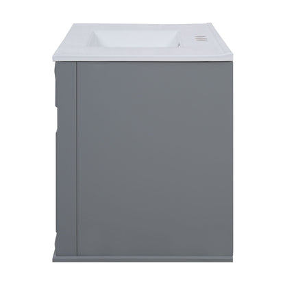 French Simple Style Wall Mounted Bathroom Cabinet With Sink