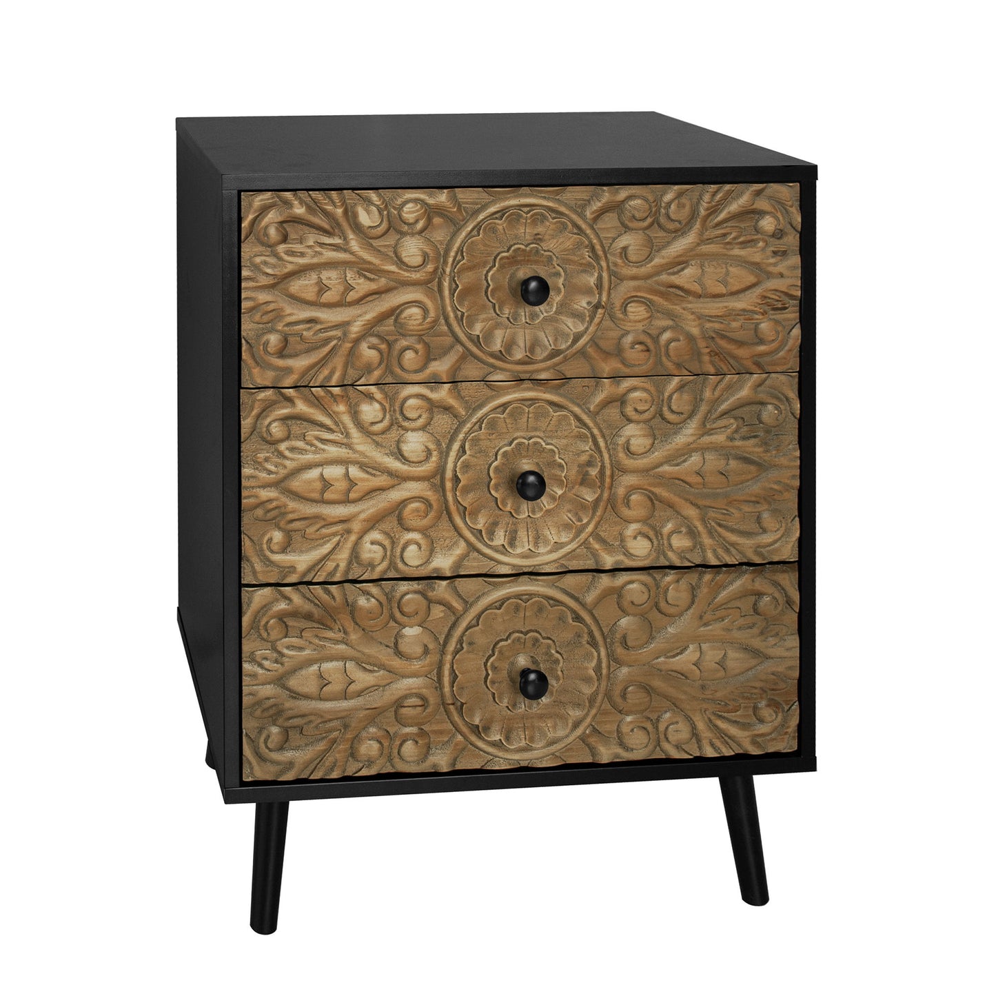 3 Drawer Cabinet, Suitable For Bedroom - Black
