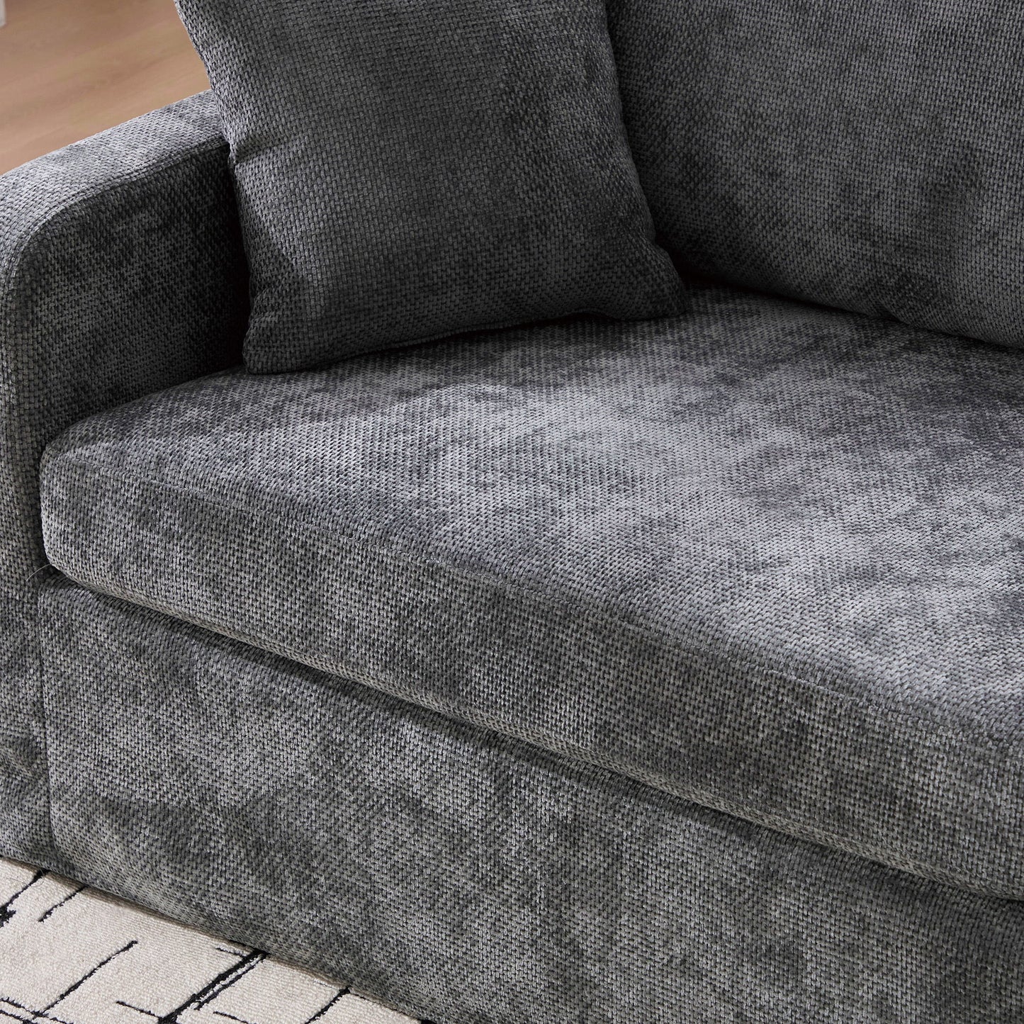Farmhouse Accent Chair With 2 Bolster Pillows