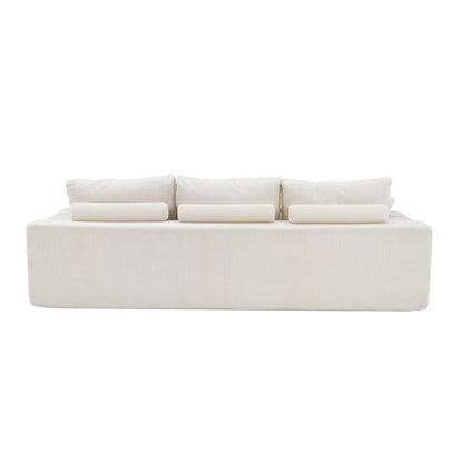 L Shaped Sectional Sofa, Full Compression 3 Seater Cloud Couch With Chaise