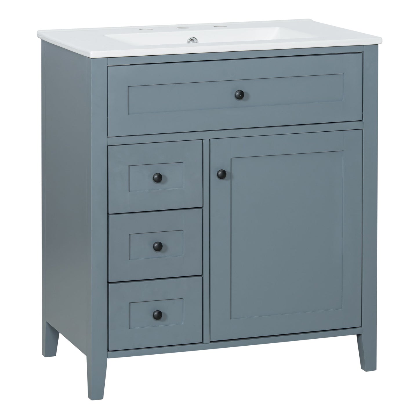 Modern Bathroom Vanity With Sink, 3 Drawers And Adjustable Shelf