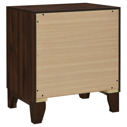 Anza - 2 Drawer Nightstand Bedside Table With Smooth Storage - Walnut