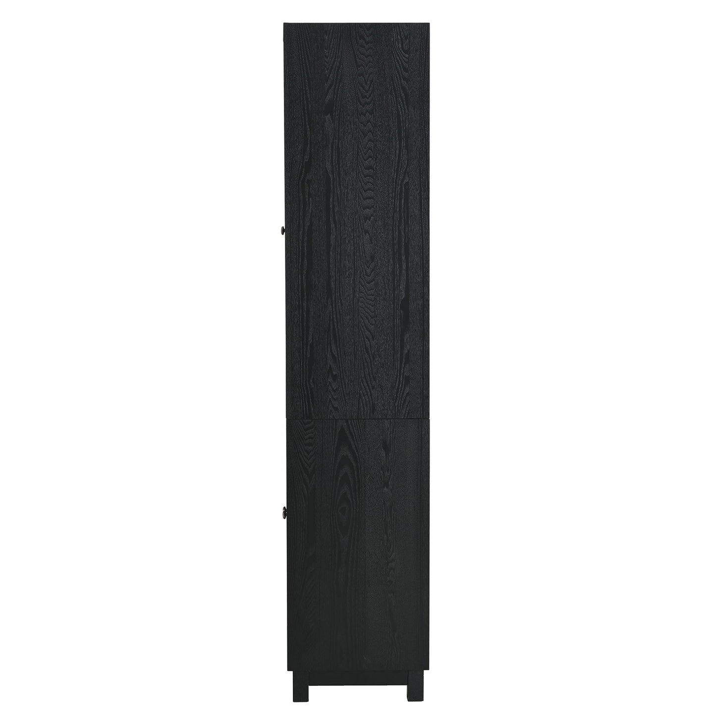 Style Tall Display Cabinet With Glass Doors For Collectibles - Black