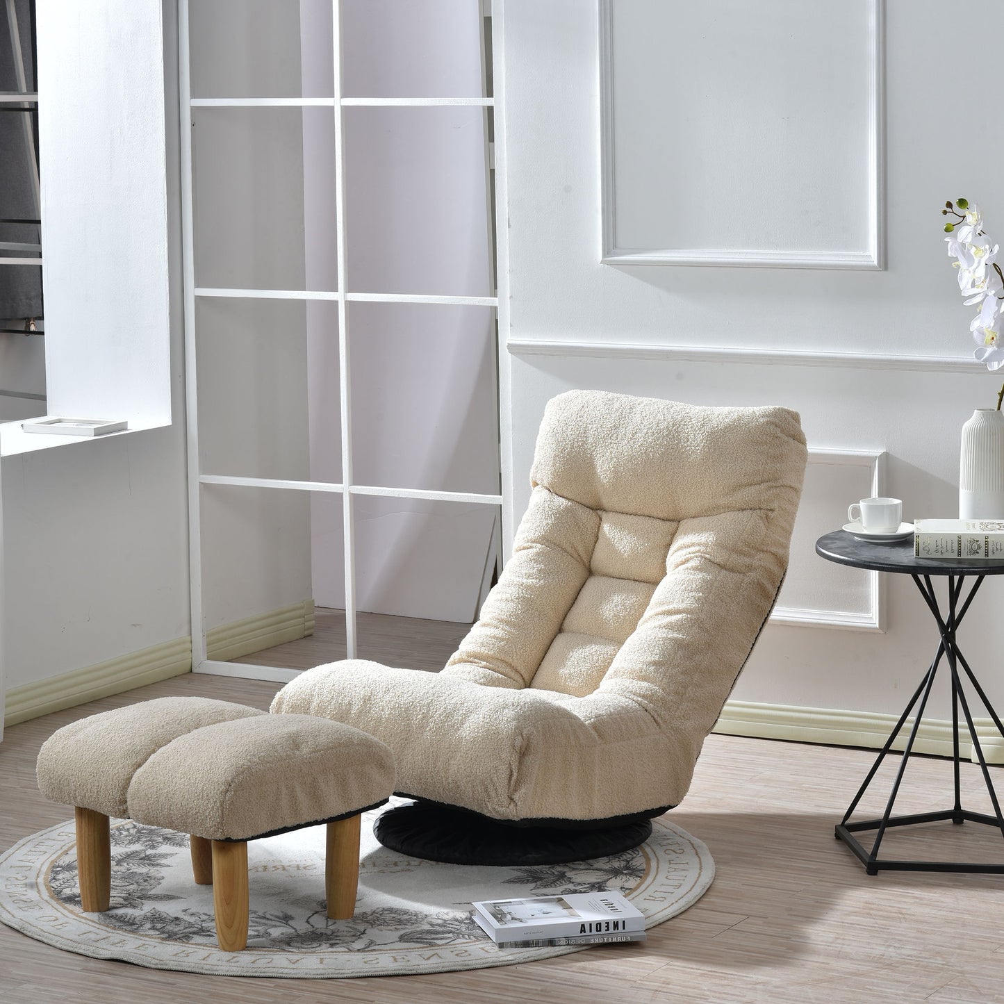 Adjustable Japanese Reclining Floor Chair Sofa With Metal Frame For Living Room