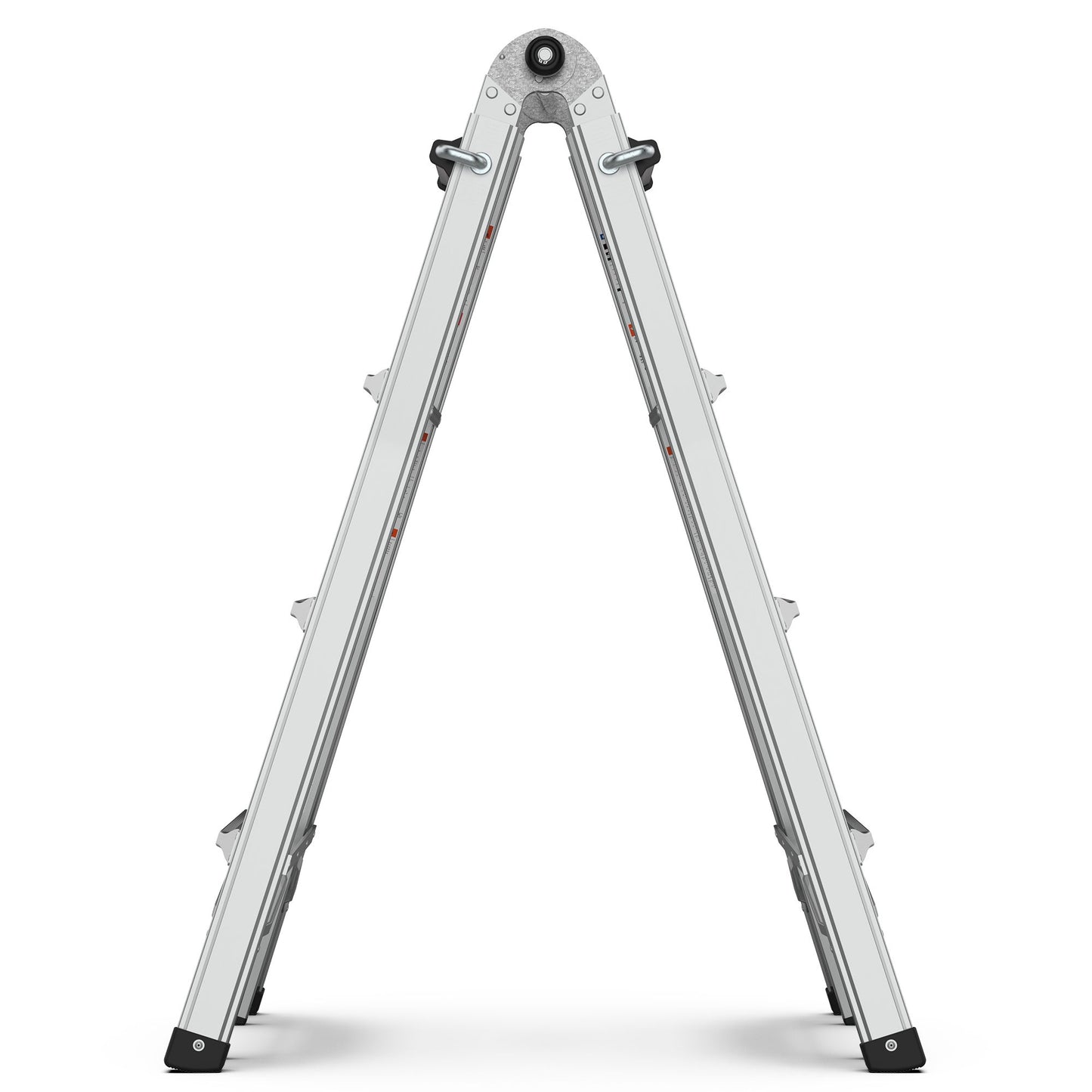 Multi-Position Foldable Aluminum Ladder, A-Frame And Straight Ladder, Ansi 250Lbs - Gray