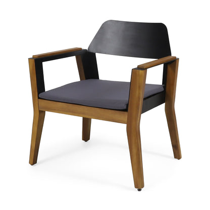 Soho - Transitional Style Outdoor Club Chair (Set of 2) With Cushions - Teak