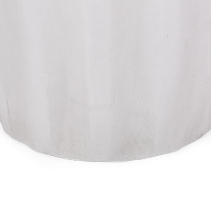 Outdoor End Table With Soft Wave Edge - Antique White