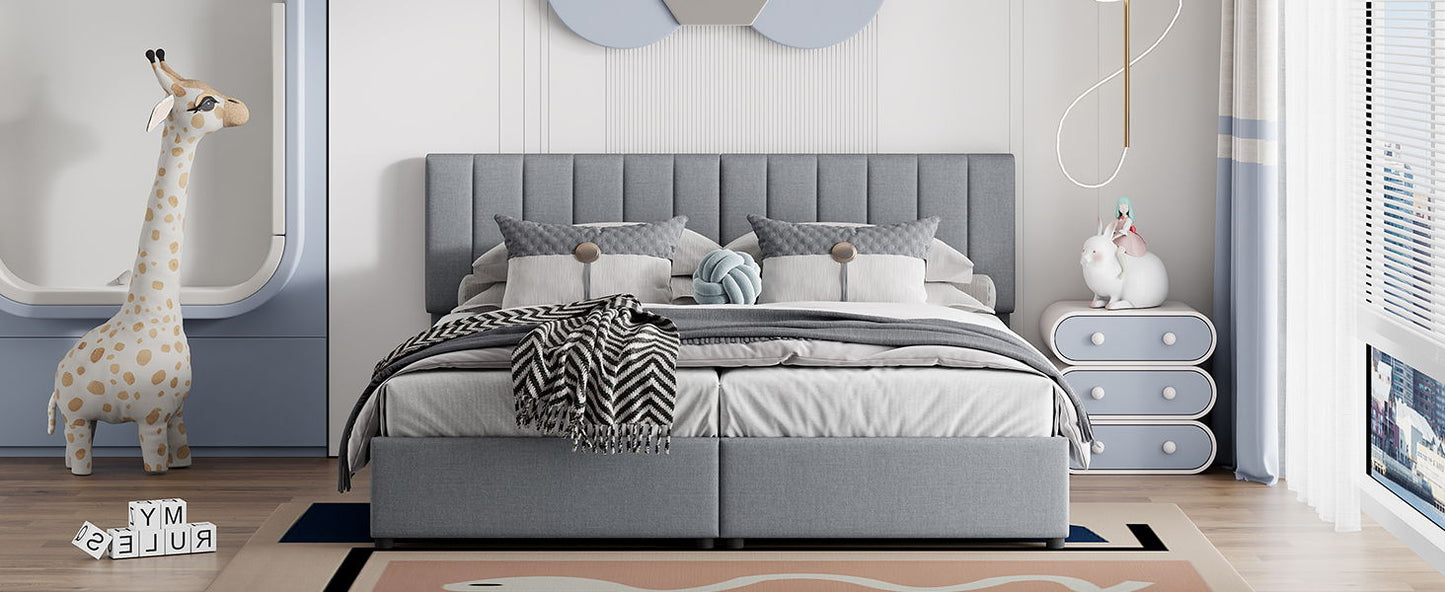 Upholstered Platform Bed With A Hydraulic Storage System