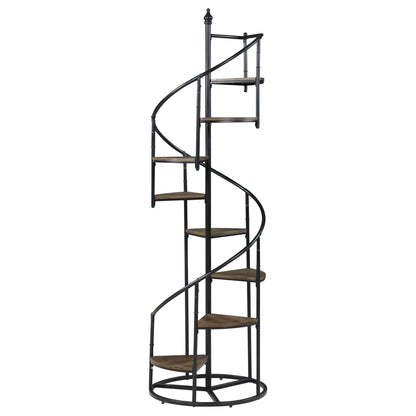 8 Shelf Staircase Bookcase Industrial Storage And Scratch Resistant Shelves - Brown