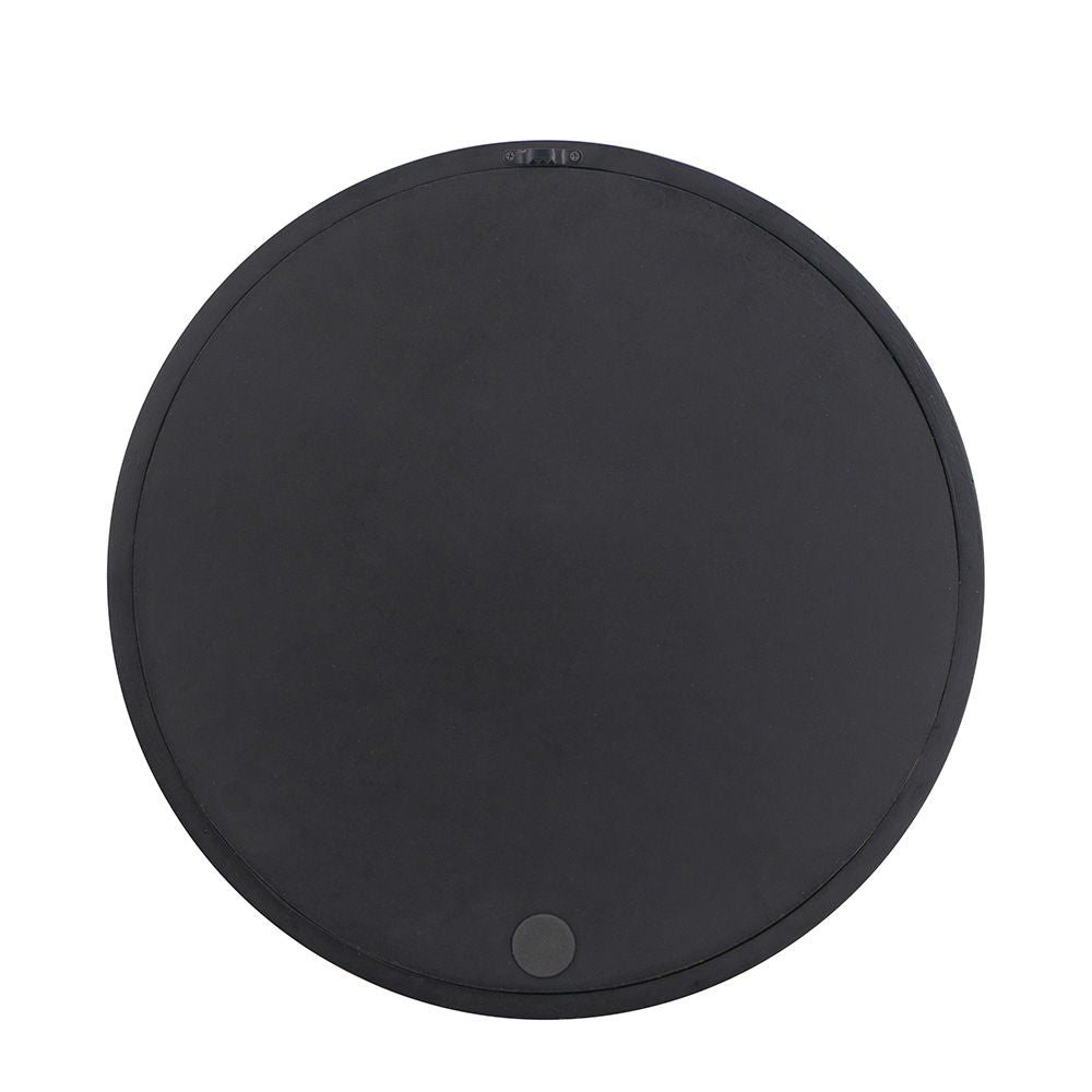 Circle Wall Mirror With Wooden Frame, Wall Mirror For Living Room